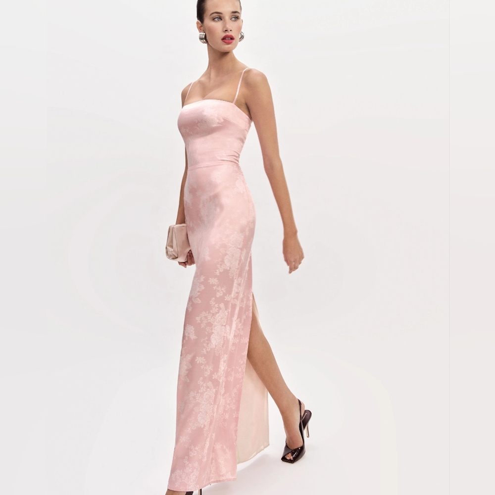 Reformation Frankie Dress In Powder Pink